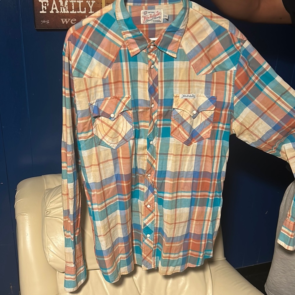 True Religion Plaid Button Up